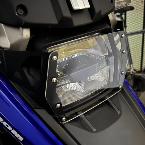 Front acrylic headlight guard - front,