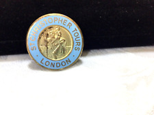 Vintage St. Christopher Tours London  Lapel Pin Badge