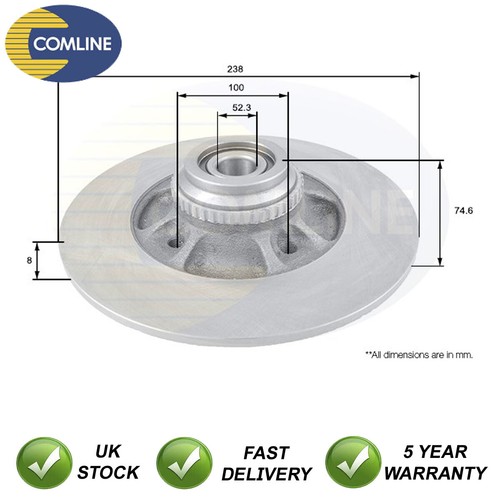 Brake disc rear comline fits - disc,