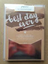Paperchase Best Day Ever Wedding Invitations Pack Of 10 with envelopes.