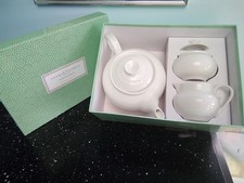 SOPHIE CONRAN PORTMEIRION WHITE 3 piece TEA SET * Teapot, Sugar Bowl & Milk Jug