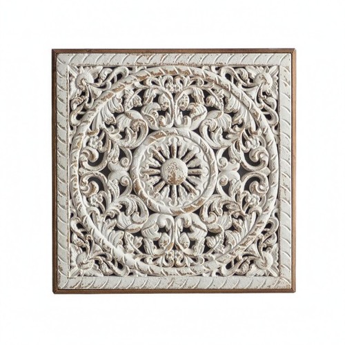 Carved floral wall art - carved,
