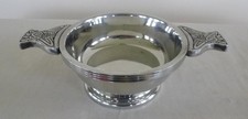 Polished Pewter Quaich Celtic