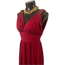 MARCHESA NOTTE Womens Red long Evening Maxi Wedding Prom Bejewelled Dress Uk 6