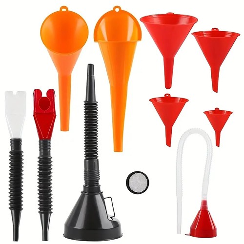 8pcs fuel funnels set - funnels, plastic