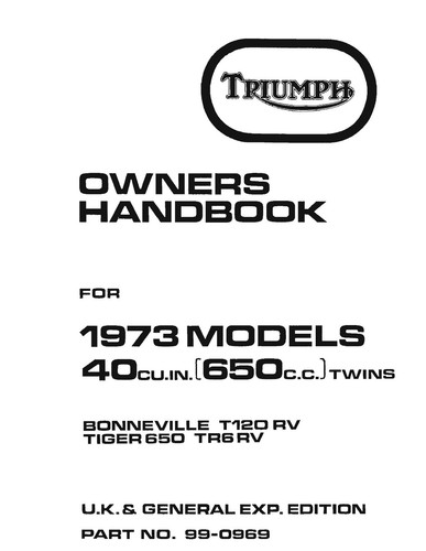 Triumph owners manual book - owners,