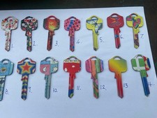 VARIOUS PATTERN PAINTED KEY BLANKS UNIVERSAL UL2 6-Pin Cylinder Key Blank