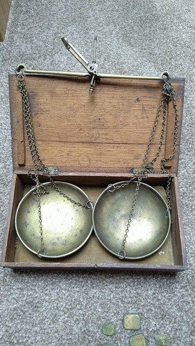 Antique victorian scales brass - antique,