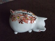 UNUSUAL ARTHUR WOOD PIG MONEY BOX PIGGY BANK  5" (13cm)