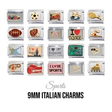 Sports 9mm Italian charms fits classic italian charm bracelet