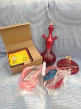 Small Hookah set, two pipes, clay bowl, cleaning brush, coals included