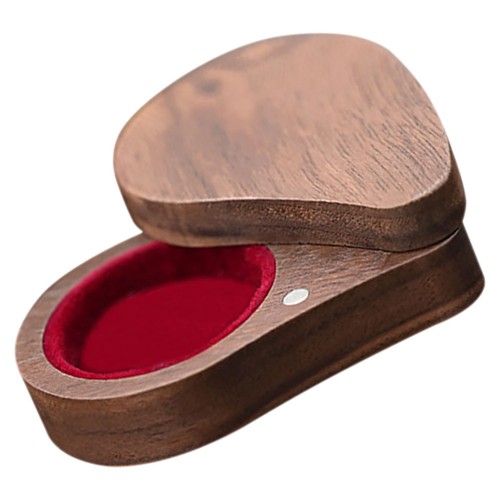 Brown wooden heart jewelry box - heart,