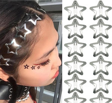 4 Piece Y2K Hair Silver Stars