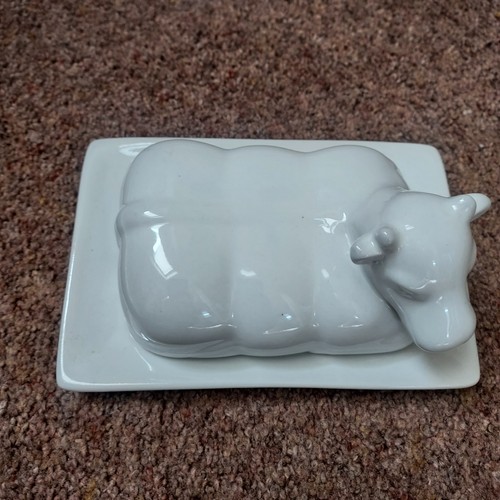 Butter dish with lid ceramic - -,