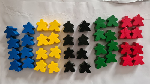 Sets wooden meeples - 5,