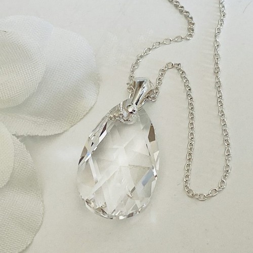 Sterling silver clear crystal - clear,