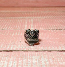HarleyDavidson Pan Head Engine Ring Vintage Silver 6 US Size 90s Collectible
