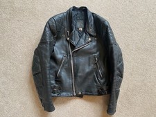 vintage LEWIS LEATHERS AVIAKIT biker leather jacket motorcycle zips black 36-38