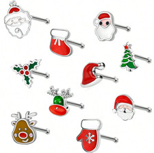 Christmas themed nose bone