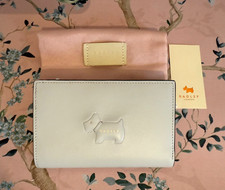 Radley Puffy Radley Light Grey Leather Medium Purse BNWT & Dust Bag