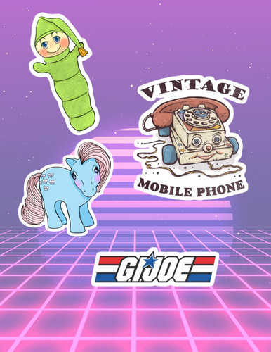 Toys retro sticker pack - toys,