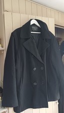 VNTAGE USA NAVY  REEFER PEA JACKET DOUBLE BREASTED COAT XL XXL RETRO  