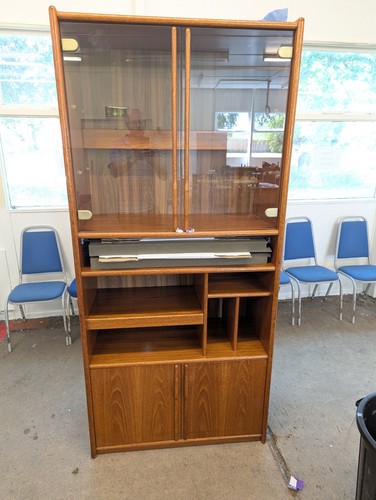 Teak wall unit display cabinet - teak,