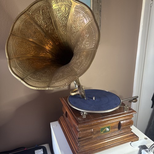 Antique hmv gramophone - antique,