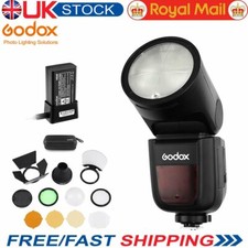UK Godox V1S V1-S Round Head Speedlite Flash + AK-R1 Accessories for Sony 