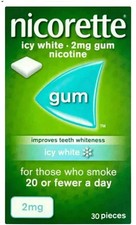 NICORETTE ICY WHITE 2mg GUM  30 Pieces (645)