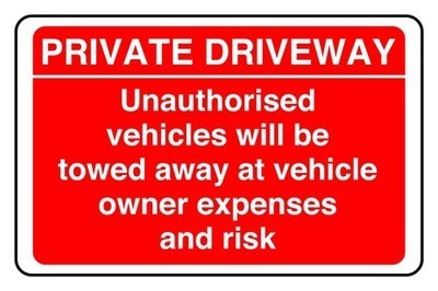 Private driveway unauthorised - private,