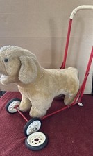 Vintage Mulholland & Bailie Ride-On Plush Dog Push Toy UK Made – Collectible