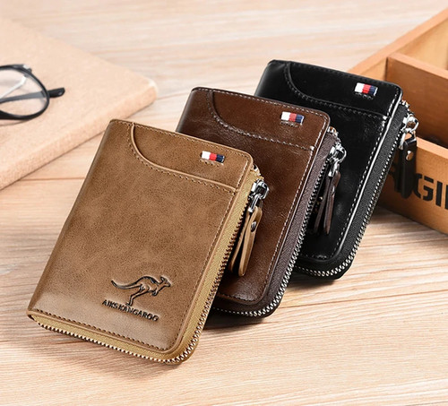 Mens leather designer wallet - leather,