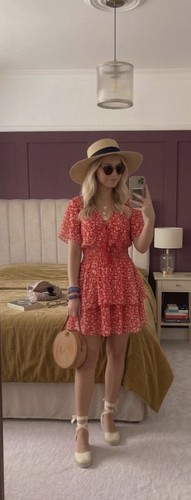 Zara red floral - zara, mini