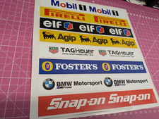 Scalextric Slot Car Decal Sticker Sheet - Model Racing 1/32 1/24 - 8x Stickers
