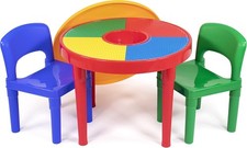 Sturdy Lightweight Building Blocks Compatible Kids' Activity Table & Chairs Set