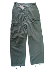 US Army Olive Green Vintage OG 107 Fatigue Ripstop Combat Trousers 28W/31L" #685