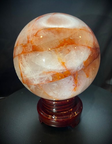 Jumbo fire quartz sphere with - fire,
