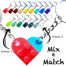 Heart Keyring Keychain｜Mix & Match｜Made with Genuine LEGO bricks｜Your Own Colour