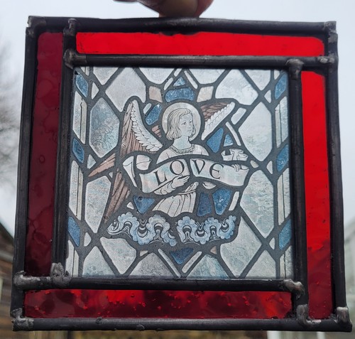 Stained glass angel - stained, love