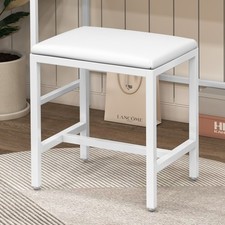 Vanity Stool Table Stool Seat Stool Upholstered Stool White square stool