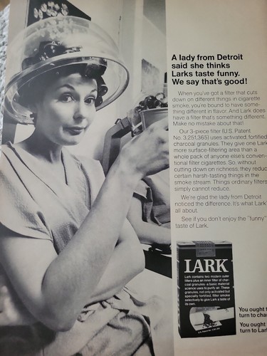 1968 lark cigarettes - lady, from