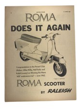 1962 Roma Scooter by Raleigh DOES IT AGAIN Vintage Print Ad 