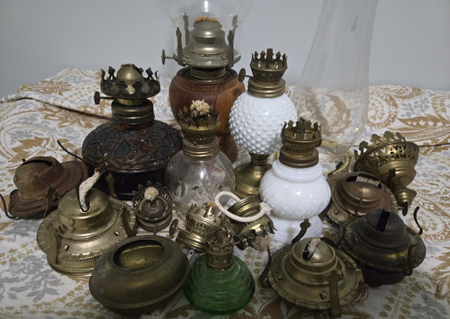 Vintage antique oil lamp - vintage,