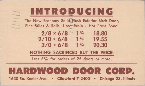 1952 hardwood door - 1952,