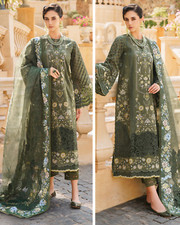 Pakistani indian Designer Embroidered Cotton Unstitched Suit 3 PC Shalwar Kameez