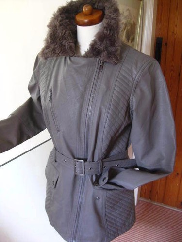 Faux leather jacket - faux,