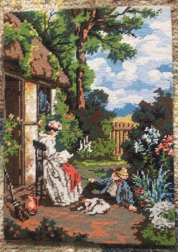 Vtg completed embroidered - vtg,