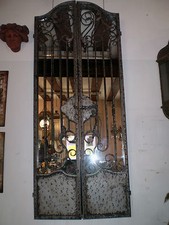 GORGEOUS LARGE FRENCH INTERNAL GRILL DOOR MIRROR