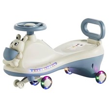 Kids Swing Wiggle Car Ride-On Toy Car Self Propelled, Light-Up Wheels With Music